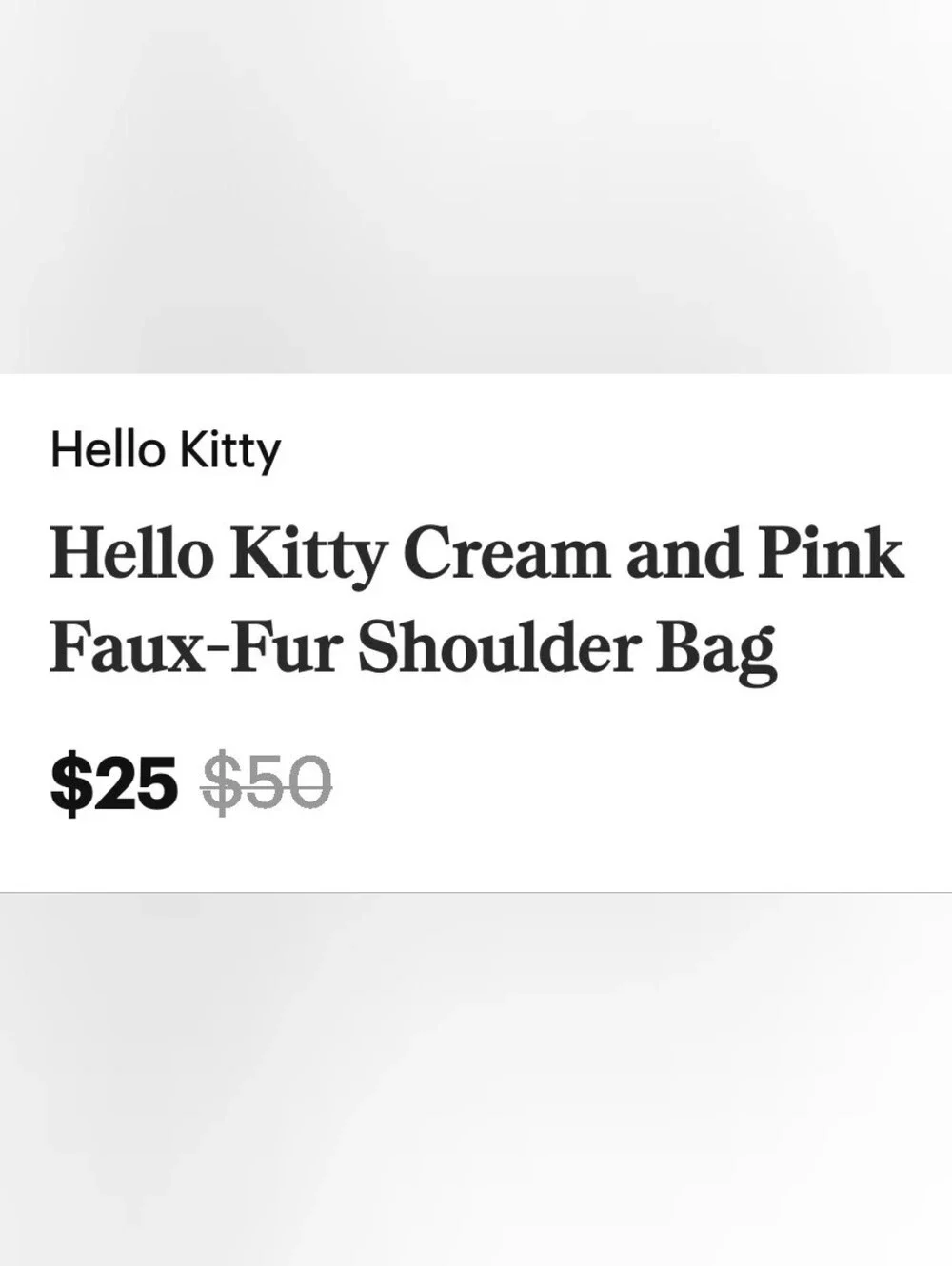 HELLO KITTY- White Faux Fur Handbag with Red Bow Accent
